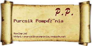 Purcsik Pompónia névjegykártya